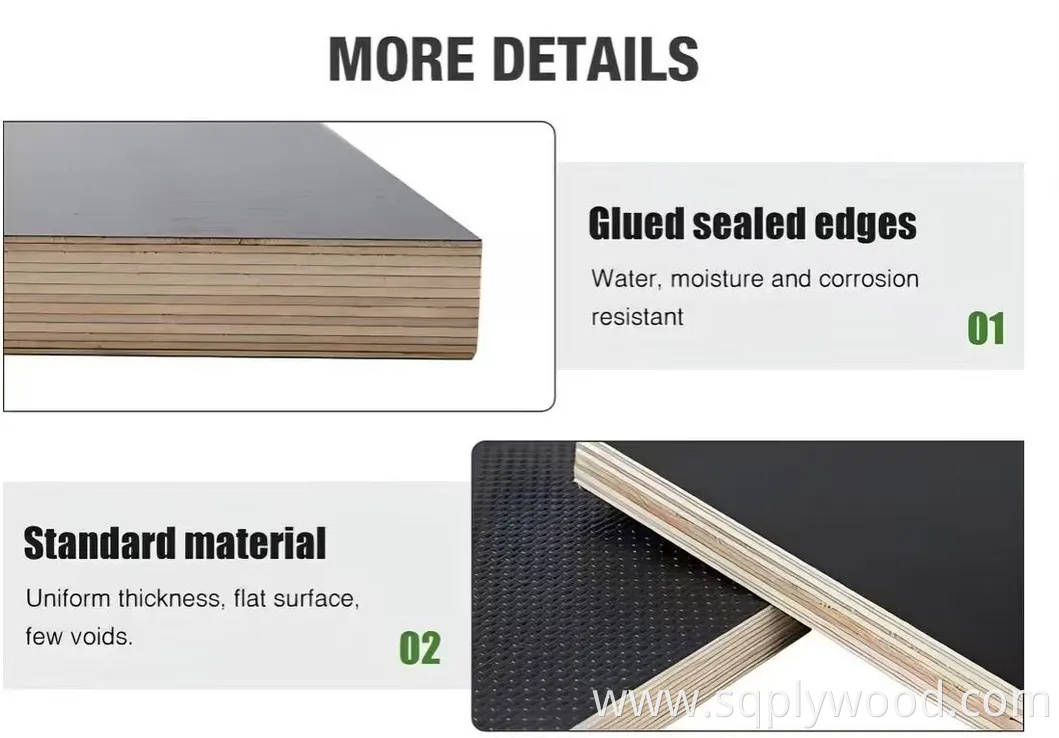 2440X1220X15mm 18mm Scaffolding Board Phenolic MDF Basswood Poplar Eucalyptus Birch Shuttering Scaffold Melamine Marine Plywood